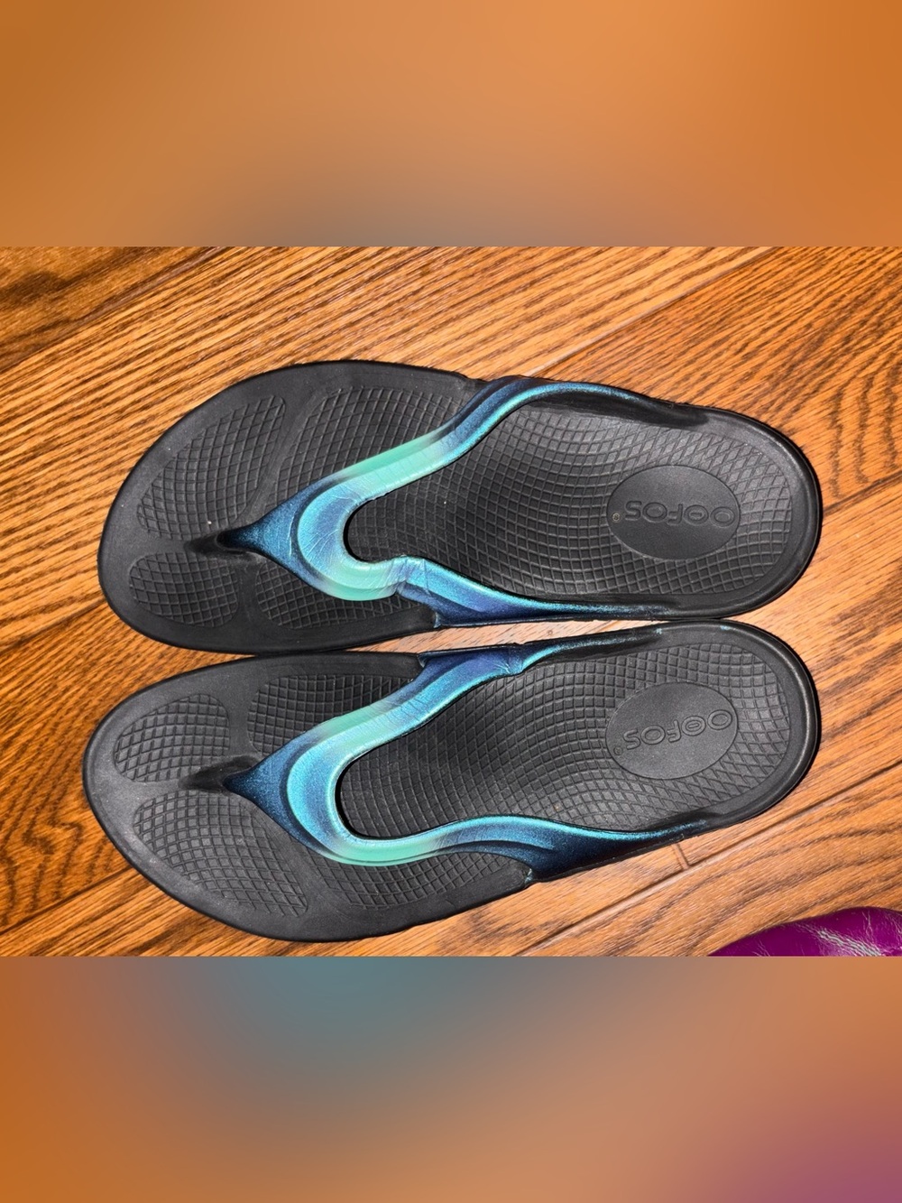 Oofos Ooriginals Sandals Womens 8 Blue Flip Flop Thong